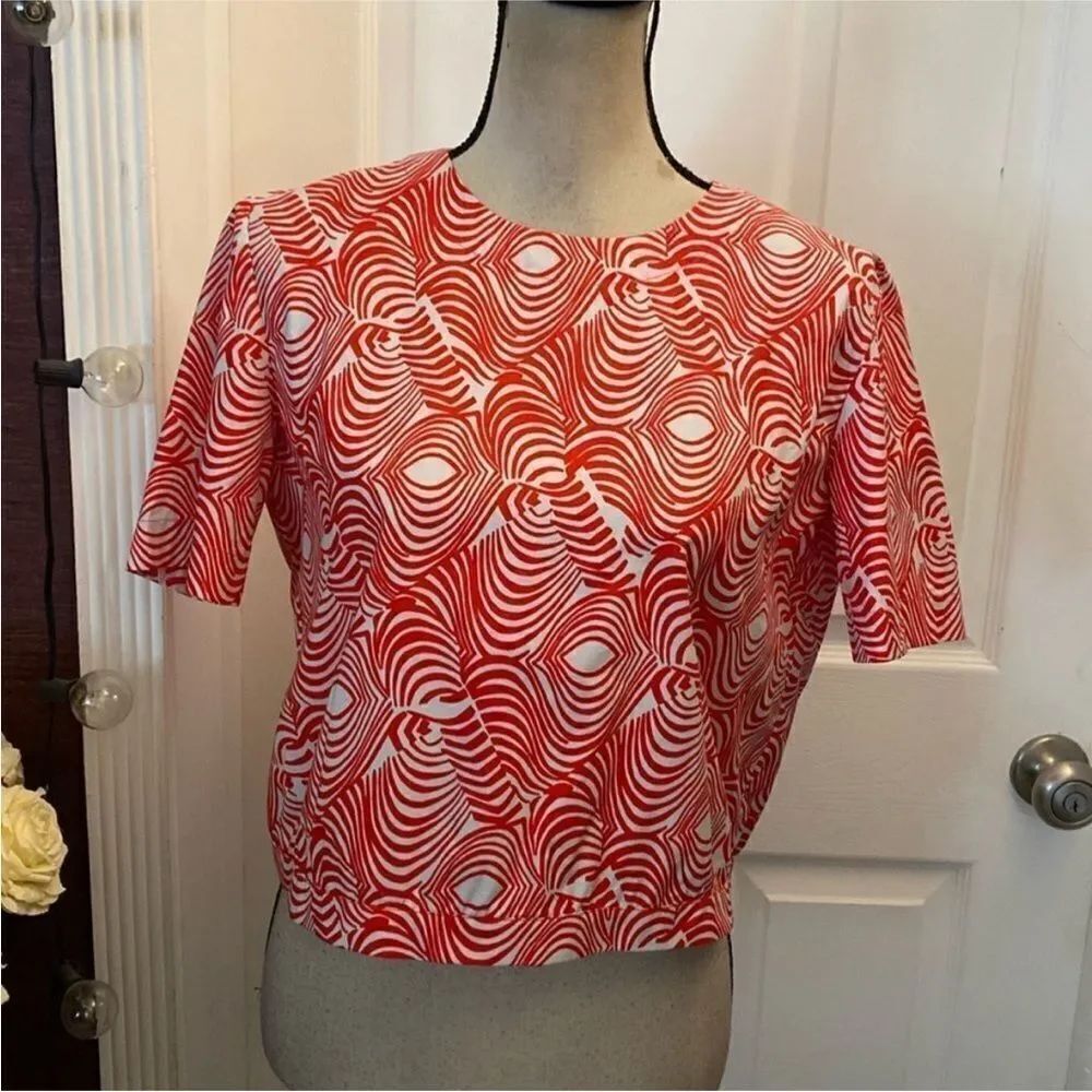 Marni Red and White Patterned Women's Top, M